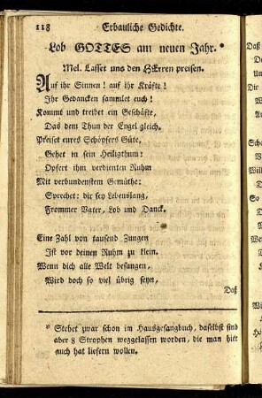 Lob Gottes am neuen Jahr.