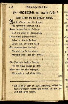 Lob Gottes am neuen Jahr.