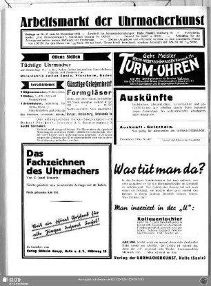 Arbeitsmarkt der Uhrmacherkunst