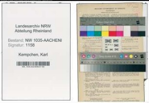 Entnazifizierung Karl Kempchen , geb. 24.06.1896 (Kaufmaennischer Angestellter)