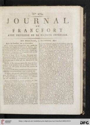 Octobre (Nro. 274 - Nro. 304)