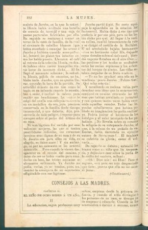 Consejos a las madres. : Capítulo II. El niño de ocho meses a un año. [Continuación.]