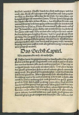 Das Sechst Capitel.
