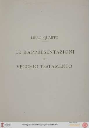 Libro quatro: Le rappresentazioni del Vecchio Testamento