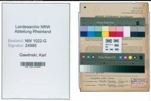 Entnazifizierung Karl Gawlinski , geb. 30.12.1916 (Schuhmacher)