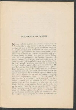Una carta de mujer.