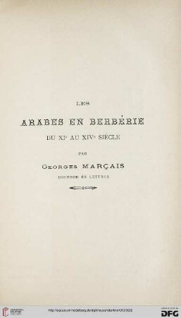 Sér. 5: Les Arabes en Berbérie du XIe au XIVe siècle