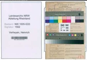 Entnazifizierung Heinrich Verheyen , geb. 05.05.1914 (Kaufm.Angestellter)