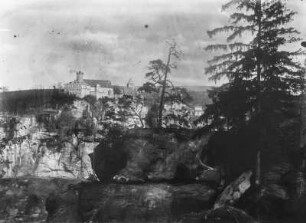 Hohnstein (Sächsische Schweiz). Stadtansicht mit Burg Hohnstein
