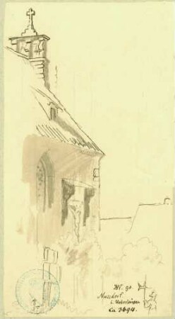 Nußdorf Teilansicht Kapelle mit Glockenstuhl und Kruxifix