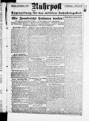 Ruhrpost : Tageszeitung für das mittlere Industriegebiet