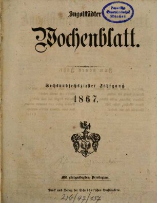Ingolstädter Wochen-Blatt. 66. 1867