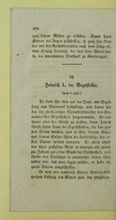 13. Heinrich I., der Vogelsteller. (918-936)