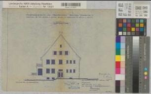 Münster (Münster) Direktorenhaus der Strafanstalt, Gartenstraße Eingangsseitenansicht 1949 1 : 100 30 x 38 Pause Staatshochbauamt Münster Regierung Münster Nr. 33852