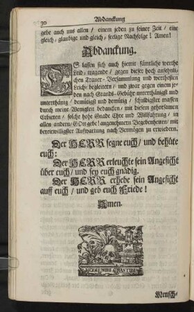 Abdanckung.