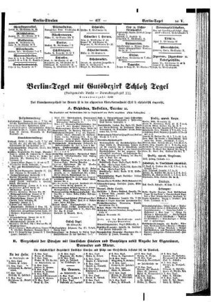 Berlin=Tegel mit Gutsbezirk Schloß Tegel