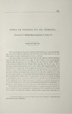Sopra un teorema del sig. humbert.