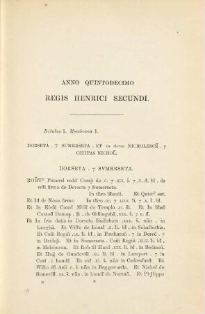 The great roll of the pipe for the ... year of the reign of King Henry the Second, [11]. ... for the fifteenth year of the reign ..., A.D. 1168 - 1169