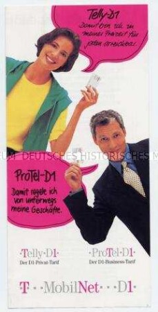 Werbeprospekt der Deutschen Telekom zum MobilNet D1
