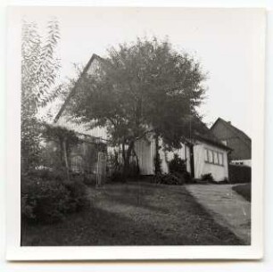 Deutsche Gartenschau 1950 auf dem Killesberg, Stuttgart: Gebäude (Wohnhaus?) mit Plattenweg