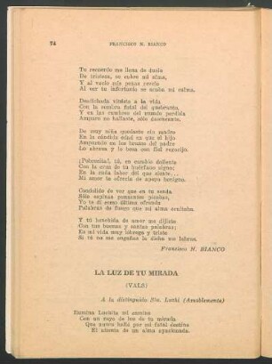 La luz de tu mirada : (Vals)
