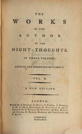The Works Of The Author Of The Night-Thoughts : In Three Volumes, 2