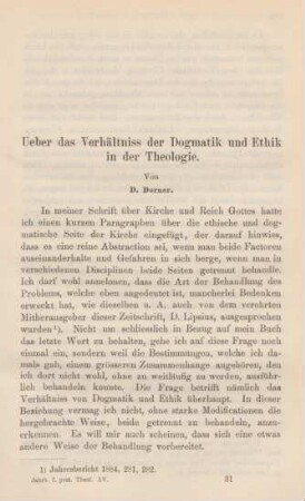 481-552 Ueber das Verhältniss der Dogmatik und Ethik in der Theologie