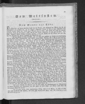 Vom Weltsystem. (Beschluß.)