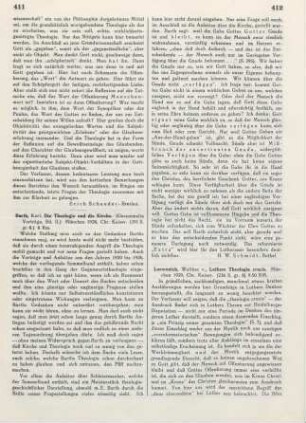 411-412 [Rezension] Die Theologie und die Kirche