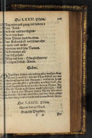 Der LXXIII. Psalm.