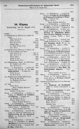 Sitzung 36, 25. August 1921
