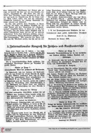 5. Internationaler Kongreß für Zeichen- und Kunstunterricht
