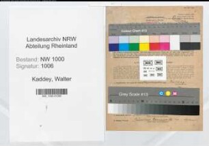 Entnazifizierung Walter Kaddey, geb. 30.06.1887 (Oberpostinspektor)