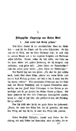 Pädagogische Fingerzeige aus Gottes Wort : (Fortsetzung folgt)