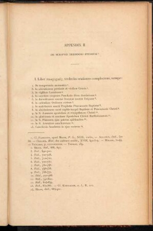 Appendix II De scriptis Theodori Studitæ