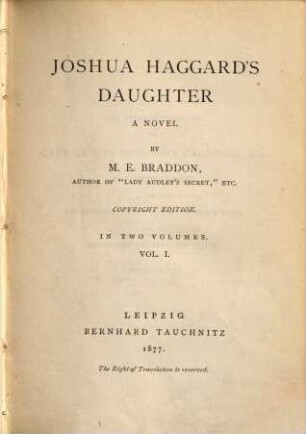 Joshua Haggard's daughter : a novel. 1