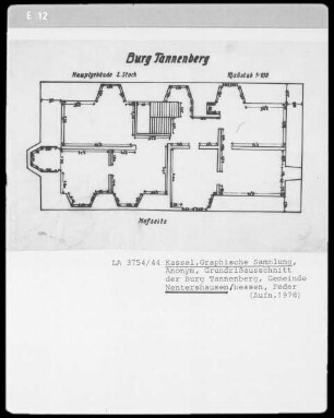 Nentershausen, Grundrissausschnitt der Burg Tannenberg