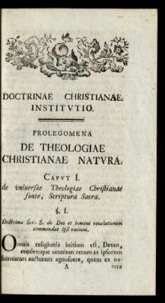 Prolegomena De Theologiae Christianae Natura