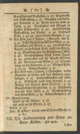 VII. Die Aufmunterung zum Gebet an kleine Kinder.