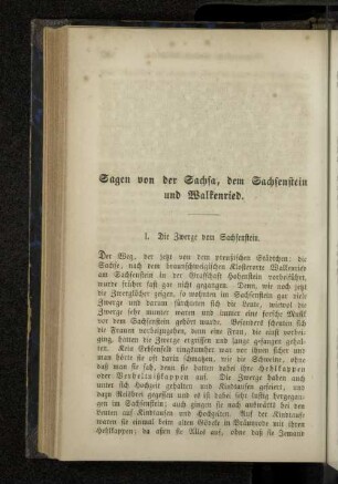 Sagen von der Sachsa, dem Sachsenstein und Walkenried.