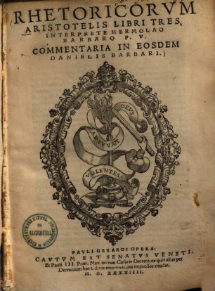 Rhetoricorum Aristotelis libri tres