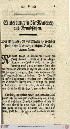 Der Begriff von der Malerey