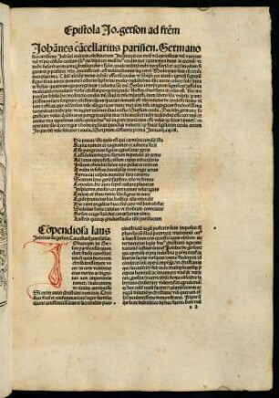 52r-53r, Epistola Jo. gerson ad fratrem. Compendiosa laus...