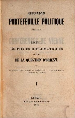 Nouveau portefeuille politique, 1
