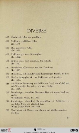 Diverse (Nr. 680-780)
