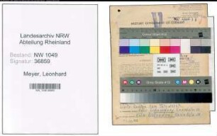 Entnazifizierung Leonhard Meyer , geb. 22.04.1891 (Schachtmeister)