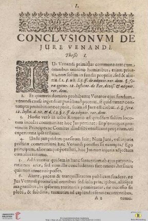 Conclusionum de jure venandi