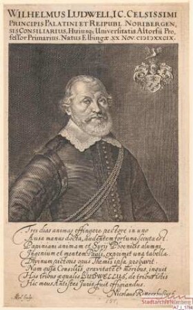 Wilhelm Ludwell, Pfalzgräflicher Rat und Nürnberger Ratskonsulent, sowie Professor in Altdorf; geb. 20. November 1589