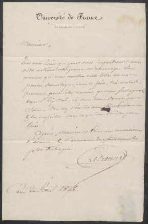 Jean Antoine Letronne an Laurent-Théodore Biett