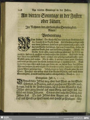 Am vierten Sonntage in der Fasten, oder Lätare
